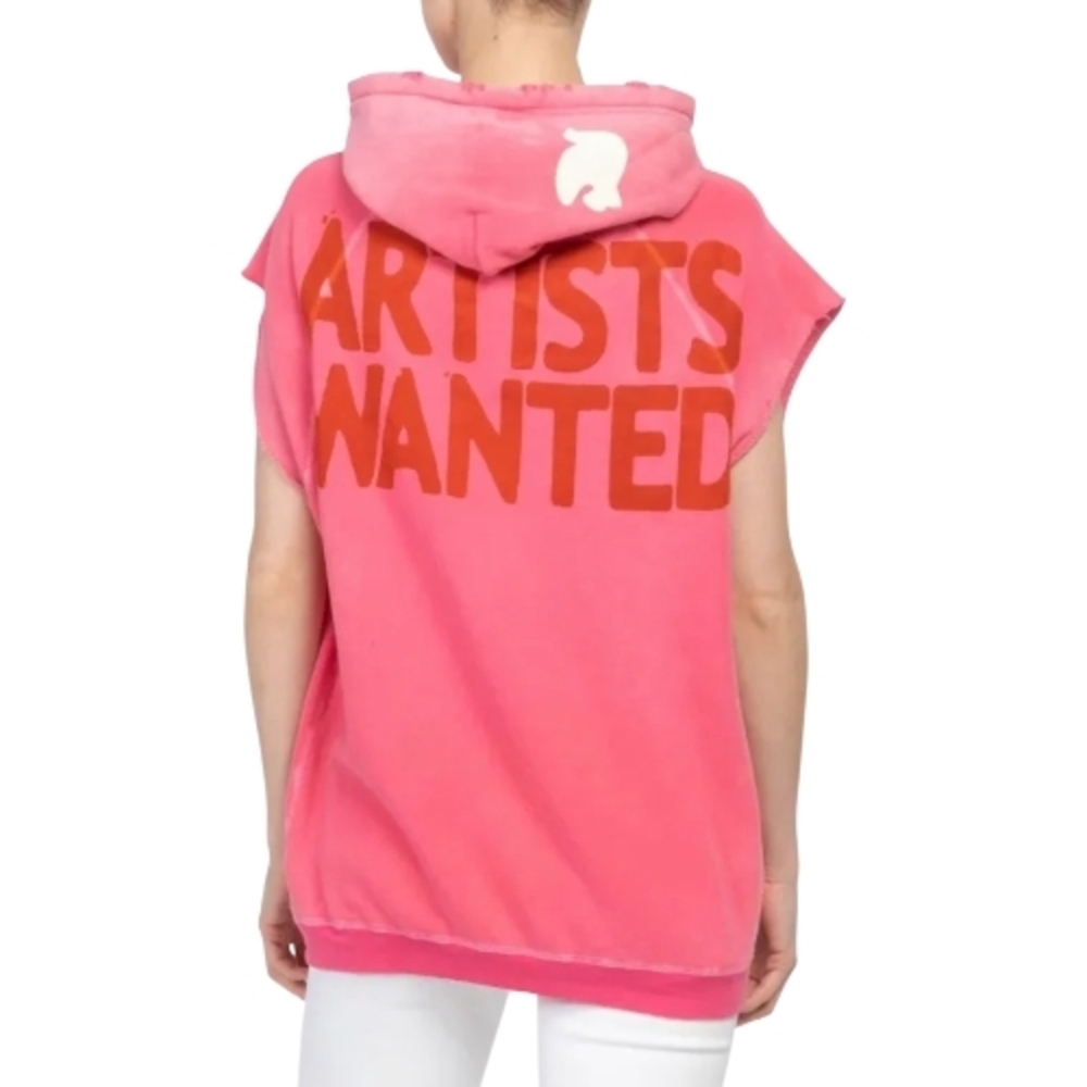 Freecity Pink Hoodie with Logo Patch Size 0 Freecity Hoodie Freecity Sweatshirt